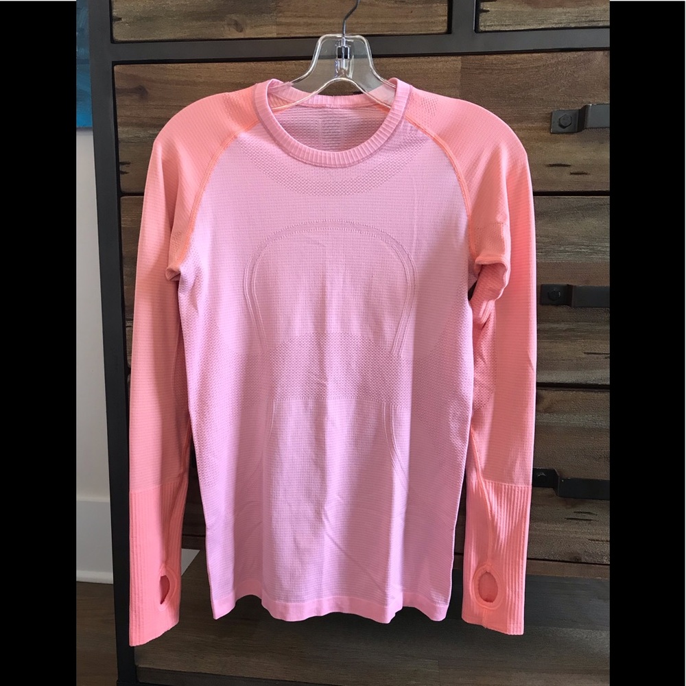 Lululemon Run Swiftly Long Sleeve. Pink & coral, 6